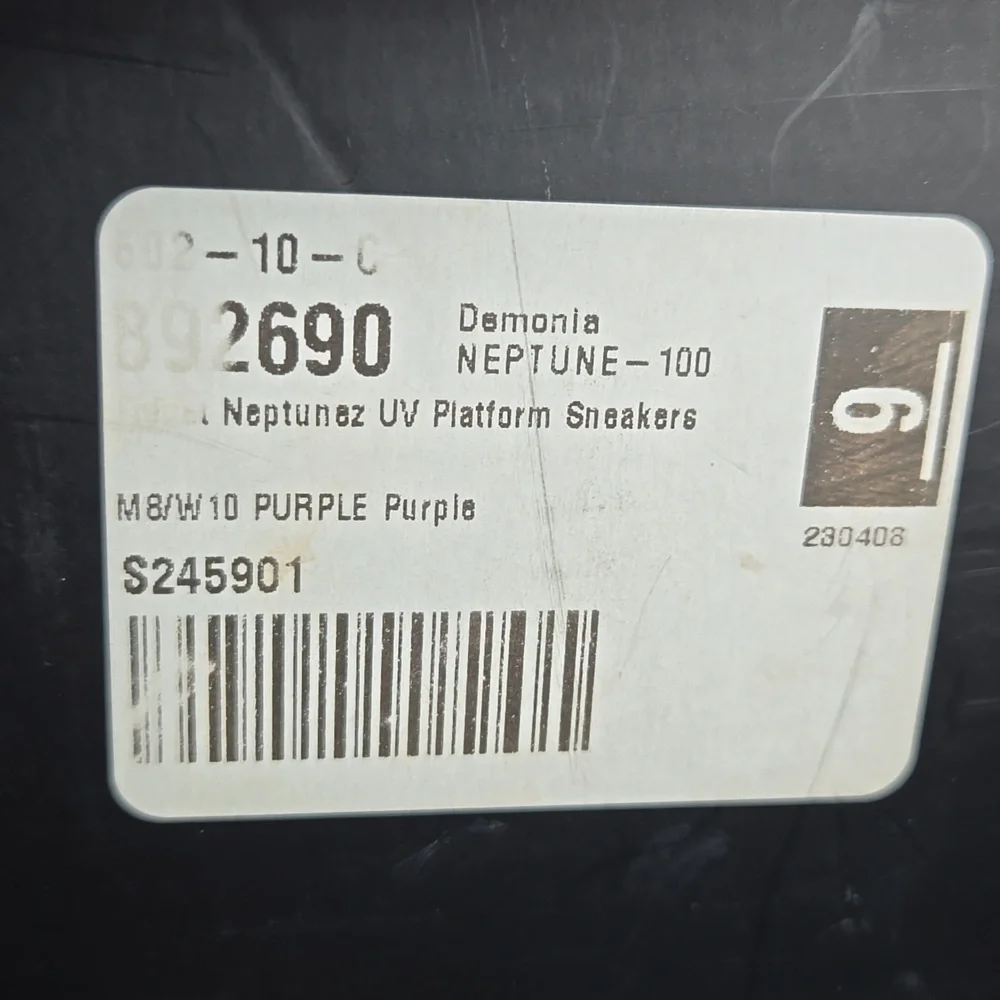 Demonia Plant Neptunez 100 UV Unisex Platform Purple Glitter Hologram Sneakers - Picture 16 of 16